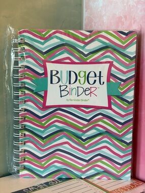 Budget Binder Spiral Notebook - Pink Green Blue Chevron